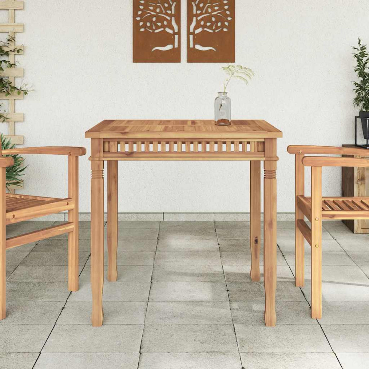 GARTEN-ESSTISCH 80/80/80 Cm Massivholz Teak - Braun, Holz (80/80/80cm) - vidaXL