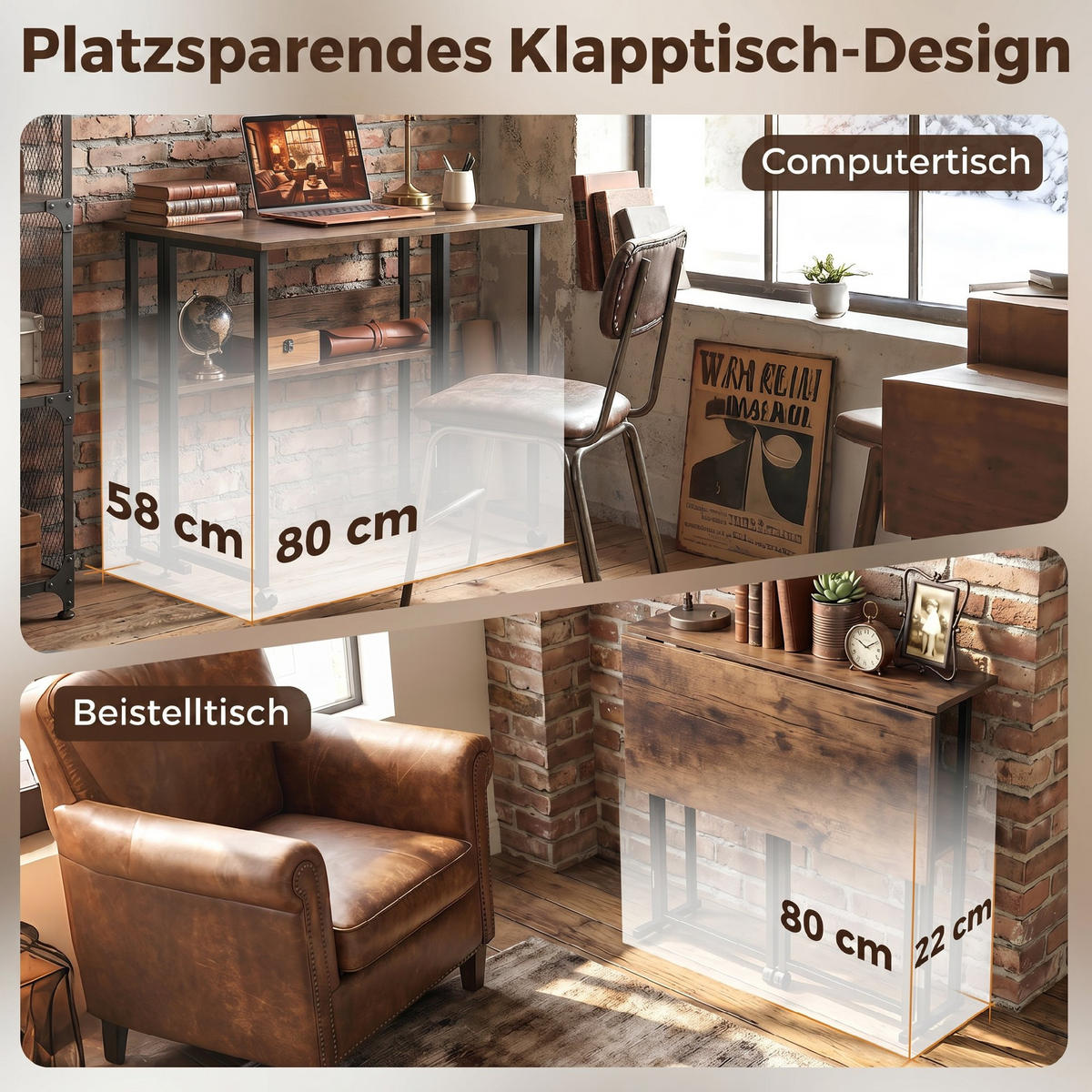 SCHREIBTISCH Rostfarben 58.0/80.0/75.0 cm - Rostfarben, Holzwerkstoff (58/80/75cm)