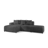 ECKSOFA Megan Xs In Poso - Dunkelgrau, Holzwerkstoff/Textil (304/165cm) - Fun Möbel