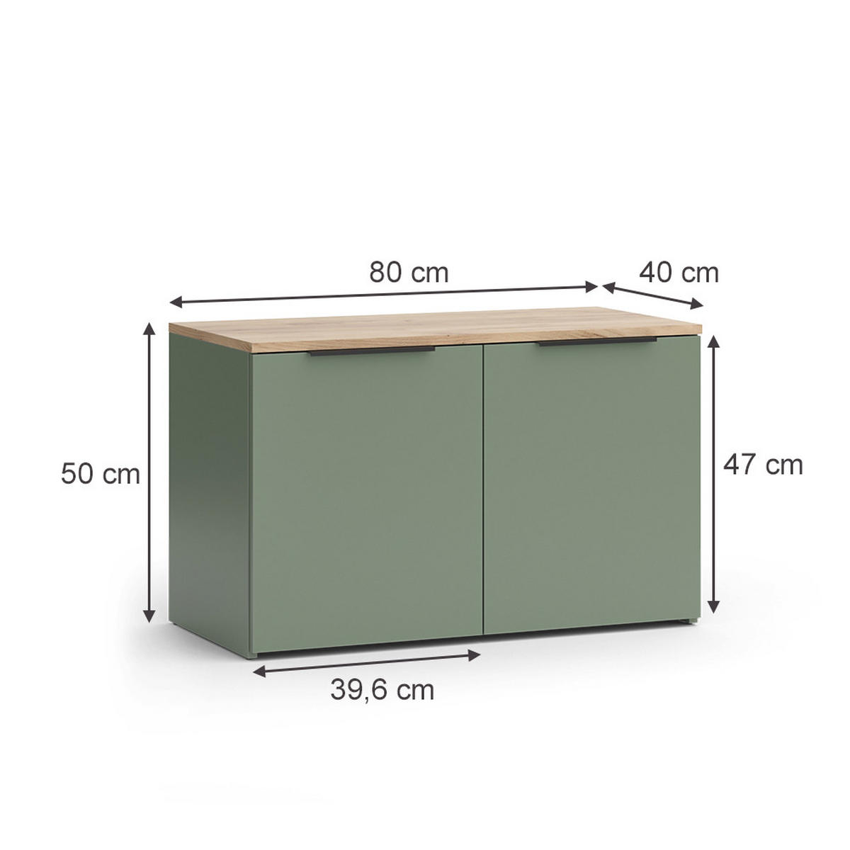 ŽIVÁ STĚNA Wido Zelená - Sonoma dub/zelená barva, kompozitní dřevo (80/50/40cm) - Vicco