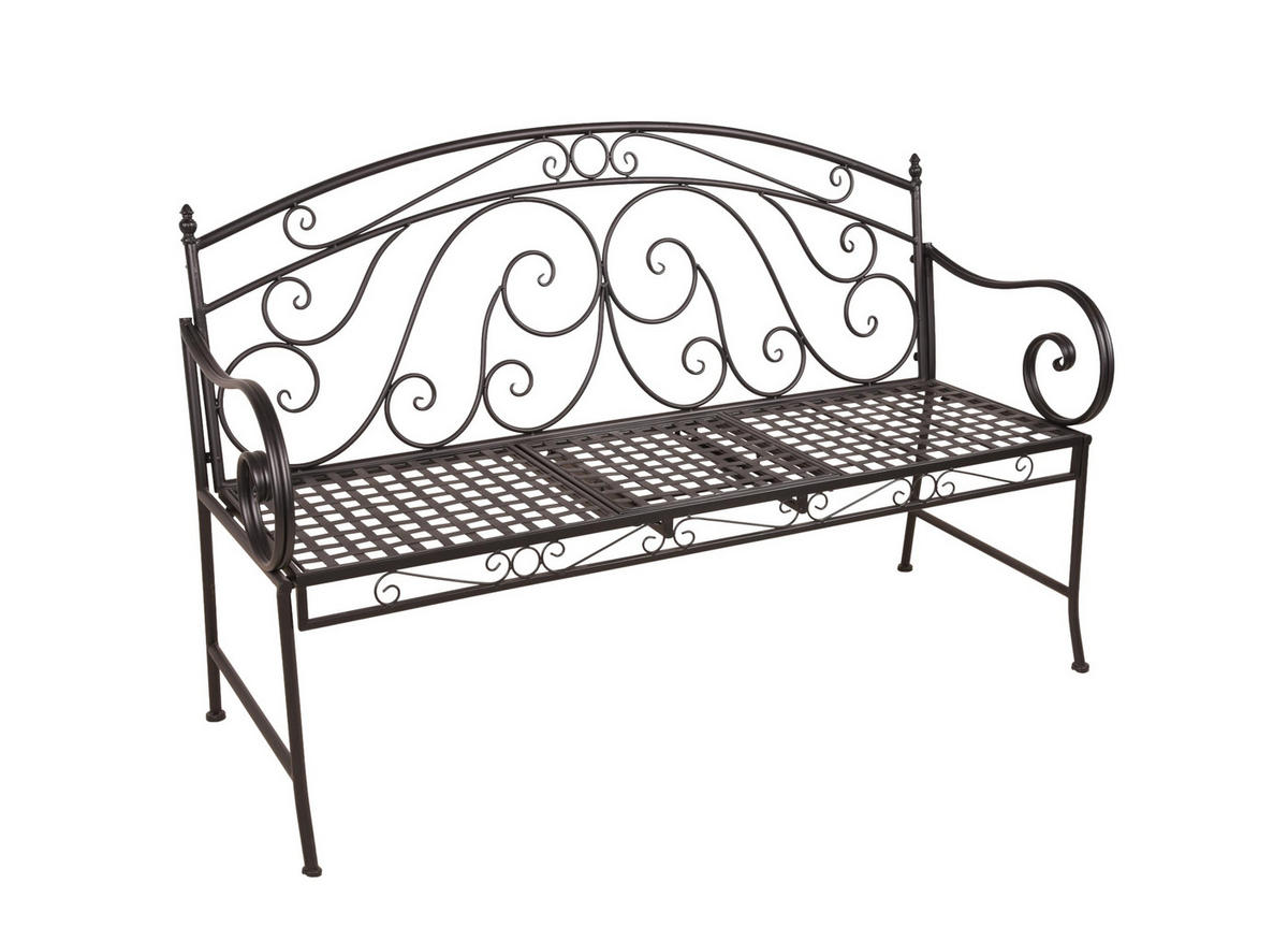 GARTENBANK Sandra hochklappbarer Tisch Terrassenbank - Schwarz, Metall (55/96/148cm) - DELUKE