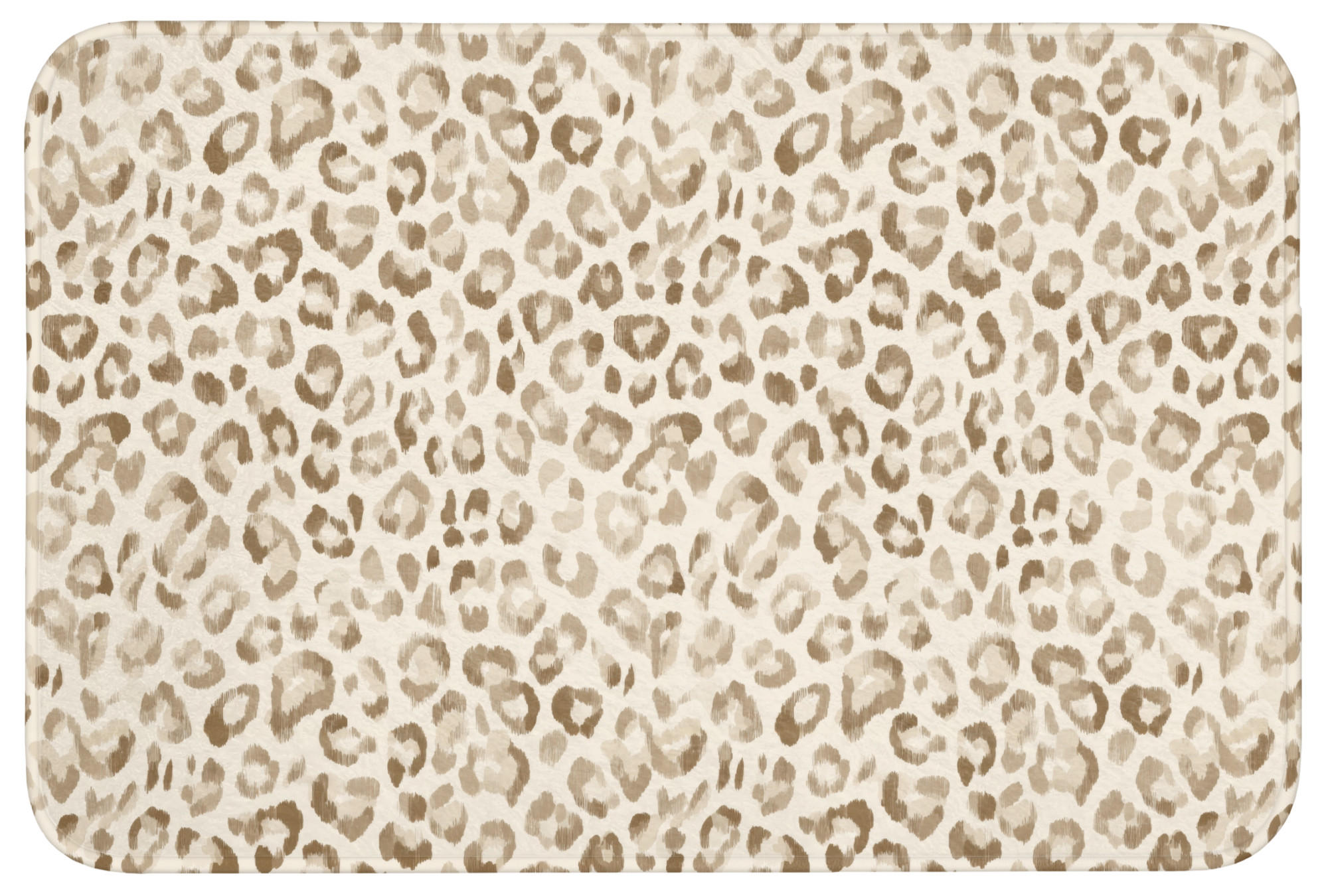 KOUPELNOVÁ PŘEDLOŽKA Leopard - Classic - Béžová 90x60 cm - světle hnědá, textil/plast (90/60cm) - OnlyWow