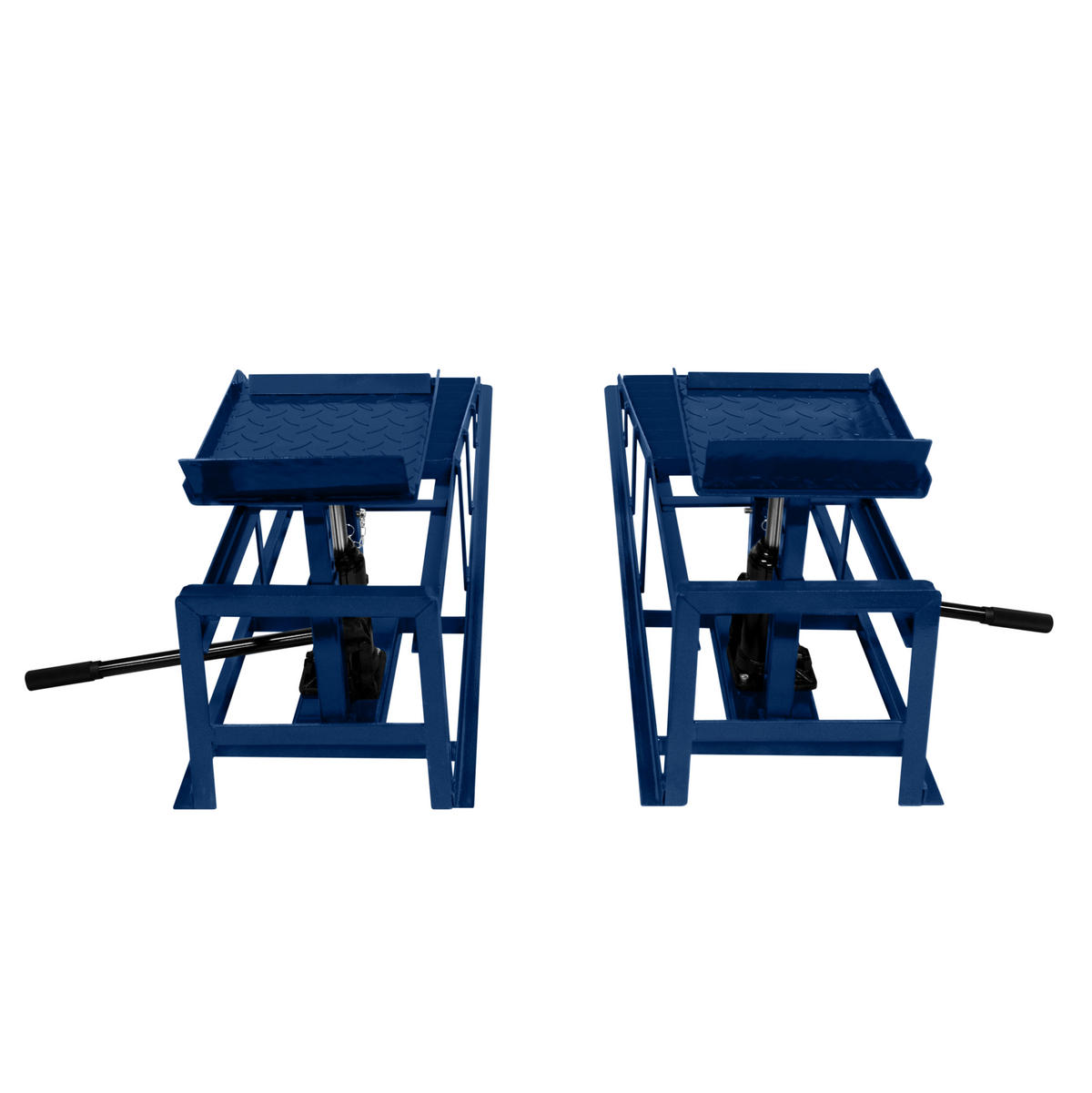 AUFFAHRRAMPEN Set mit hydraulischem Wagenheber – 3T - Blau, Metall (114/34/30.5cm) - T-Mech