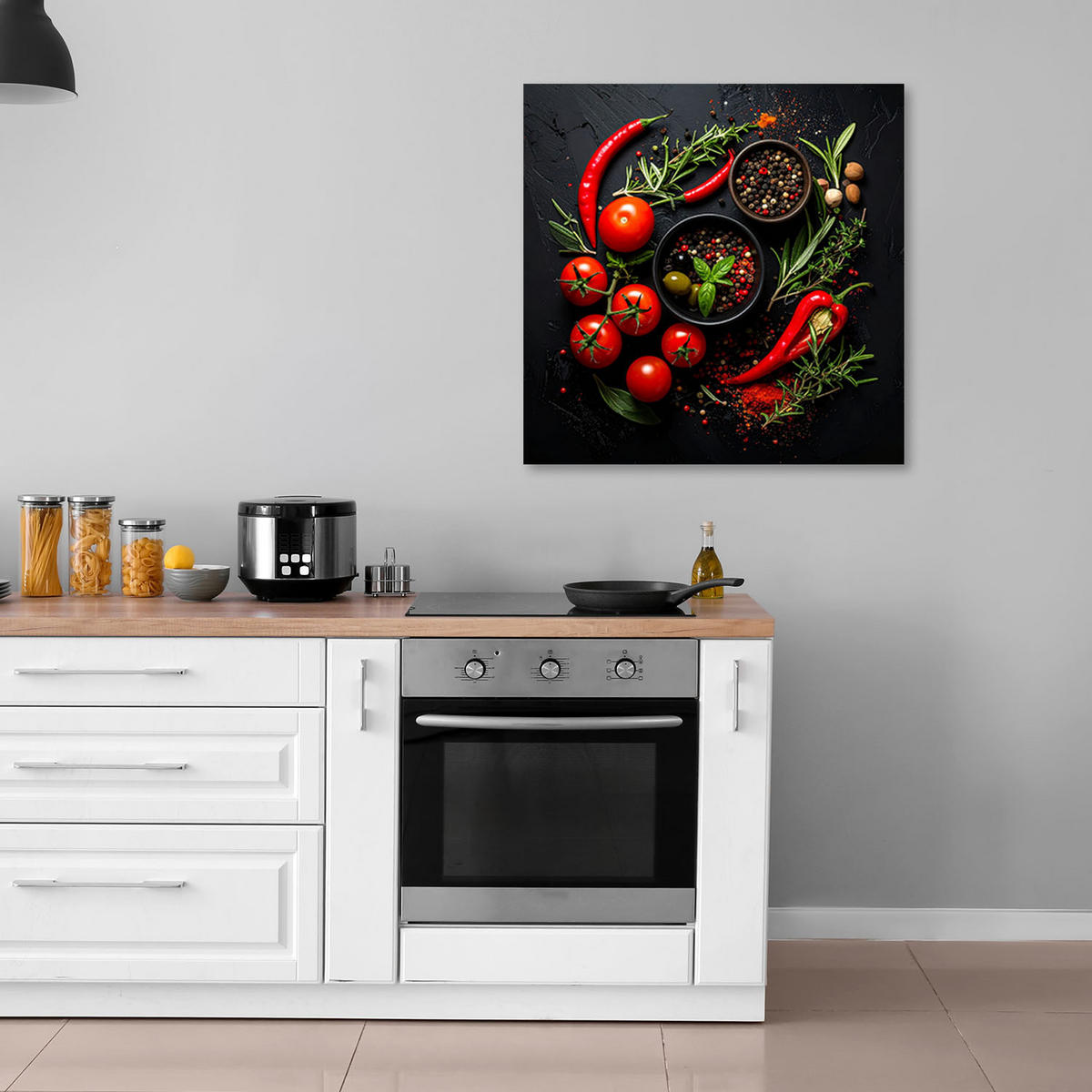 LEINWANDBILD Essen & Trinken 40x40cm - Rot, Textil (40/40cm) - Feeby