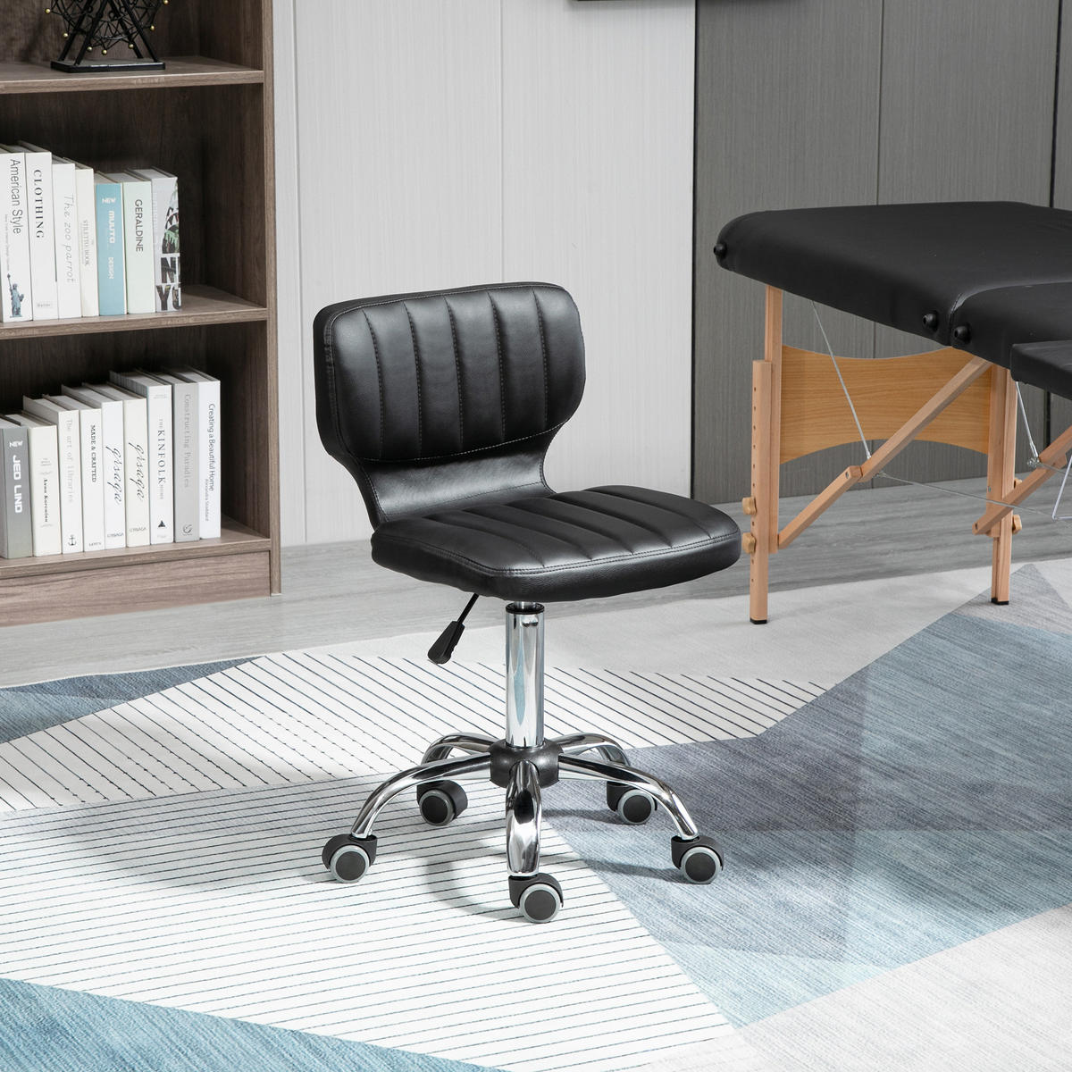 BÜROHOCKER DE-18008 höhenverstellbar 47-62 cm, gepolstert Schwarz - Schwarz, Metall (47/87/45cm) - ComfortXL