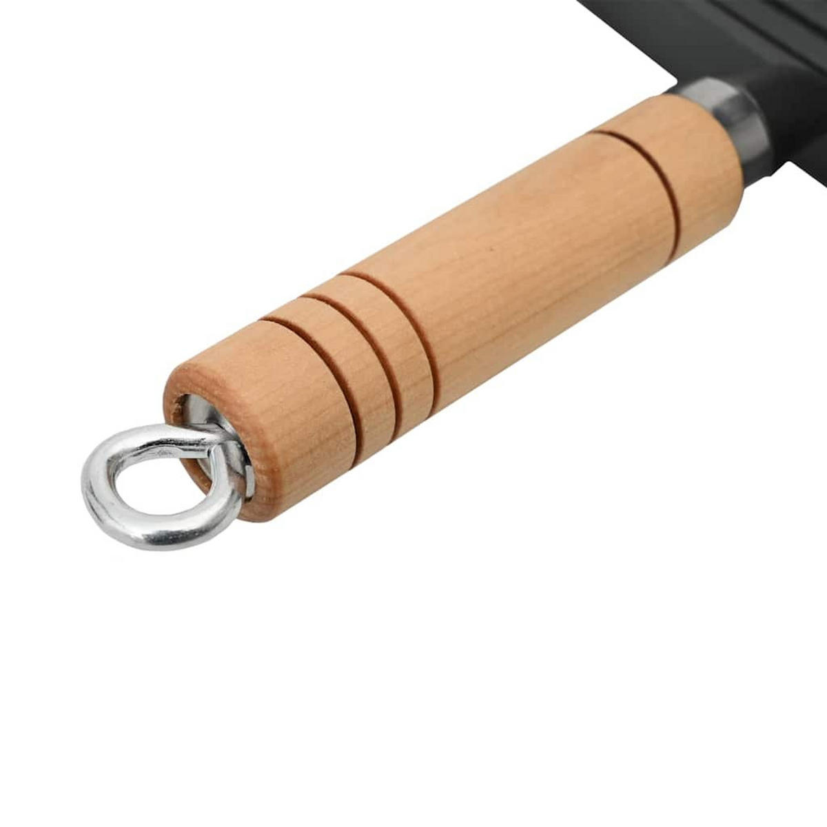 GRILLPFANNE Mit Holzgriff Gusseisen 20/20 Cm - Schwarz, Holz (42/24/3cm) - vidaXL