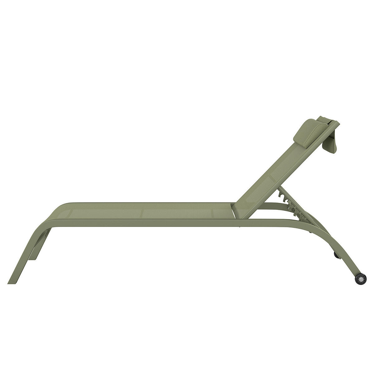 SONNENLIEGE - Polyrattan / Stahl - Salbeigrün, Textil/Metall (67/35/196cm) - home24