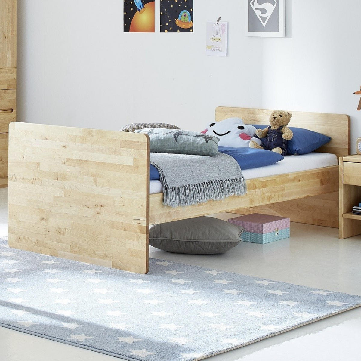 JUGENDBETT 140/200 cm aus Birke - Braun, Holz (140/200cm) - MeinMassivholz