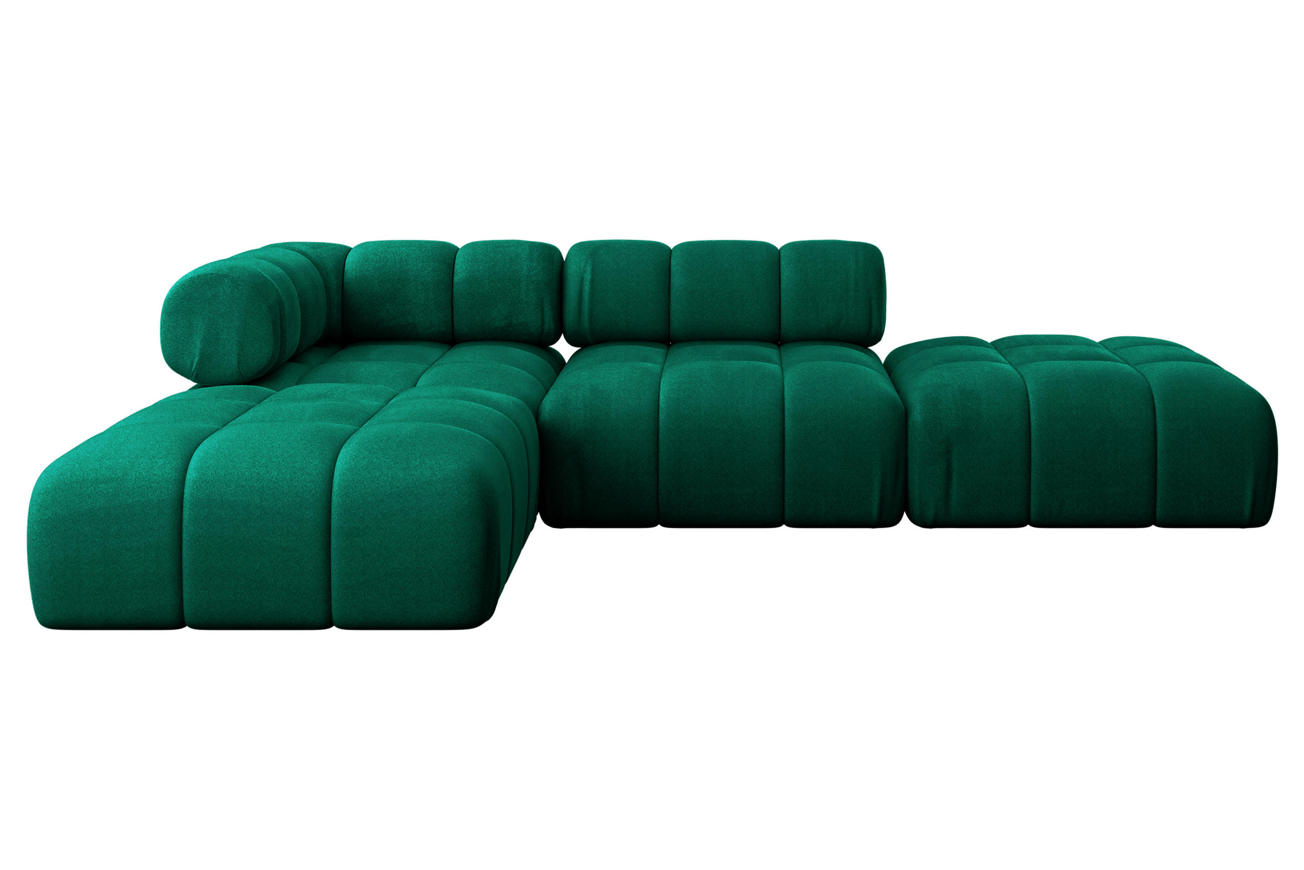ECKSOFA modulares Sofa Kerru-L1 - 285x190x70 cm Dunkelgrün Velours - Dunkelgrün, Holzwerkstoff/Textil (285/190cm) - ALTDECOR