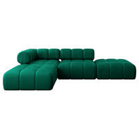 ECKSOFA modulares Sofa Kerru-L1 - 285x190x70 cm Dunkelgrün Velours - Dunkelgrün, Holzwerkstoff/Textil (285/190cm) - ALTDECOR
