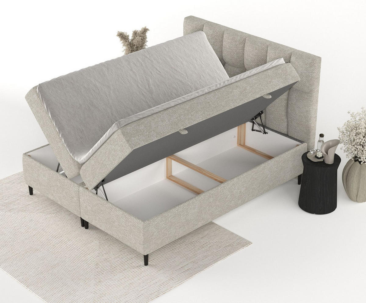 BOXBETT Ombre Beige 200/200 cm - Beige/Schwarz, Holz/Holzwerkstoff (200/200cm) - Maison de Reve