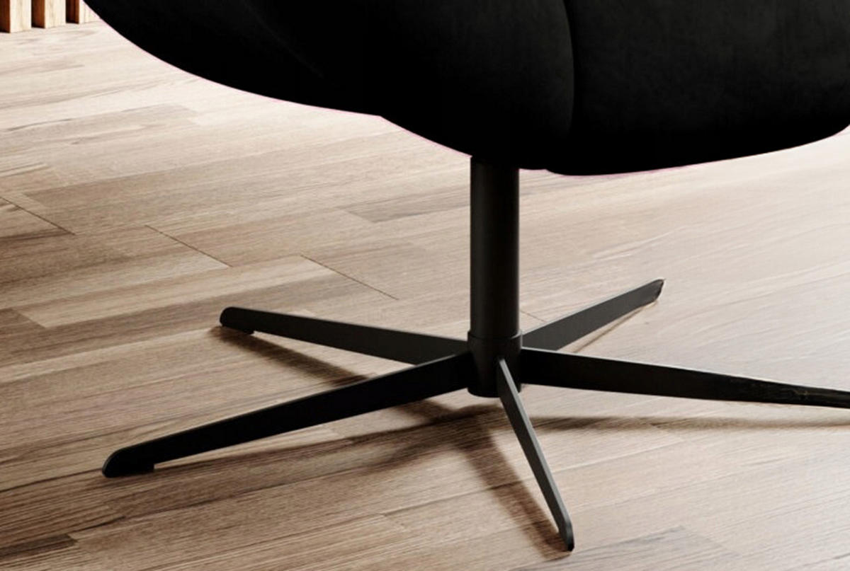 SESSEL SENSI Relaxstuhl mit 360° Drehung und Schwingfunktion – Lux-Schaumkissen, Schwarz, 104x46x119 cm - Schwarz, Holz/Textil (104/119/84cm) - DomoHome