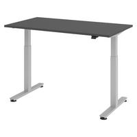 SCHREIBTISCH elektrisch XMST 80/140/74 cm in Graphitfarben/Silberfarben - Silberfarben/Graphitfarben, Holzwerkstoff (80/140/74cm) - bümö