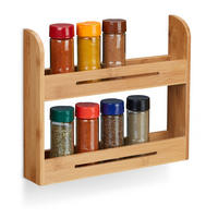 GEWÜRZREGAL - Hellbraun, Holz (31/26/6cm) - Relaxdays