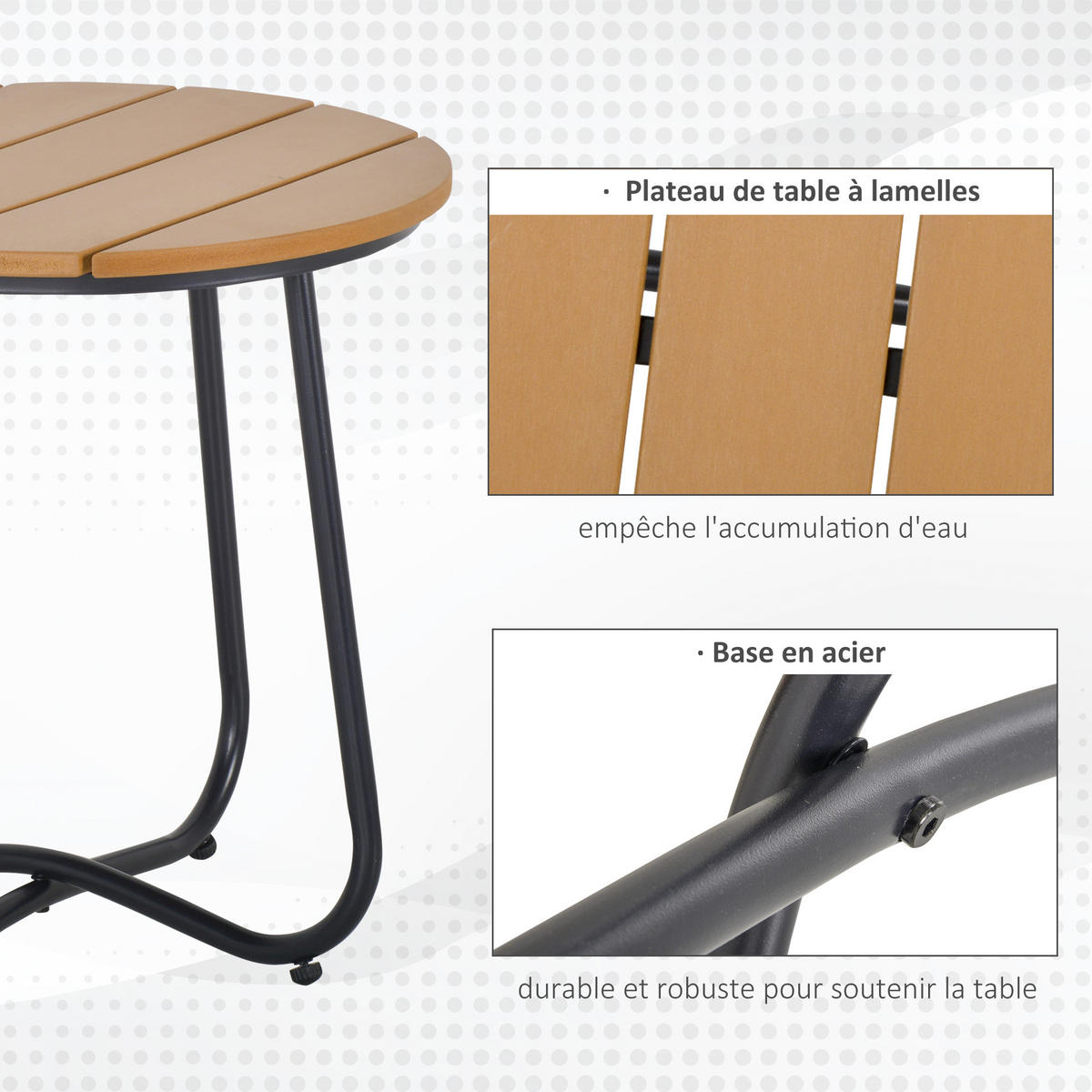 GARTENBEISTELLTISCH DE-14120 Lattenrost Braun - Braun, Metall (49/49/48cm) - ComfortXL