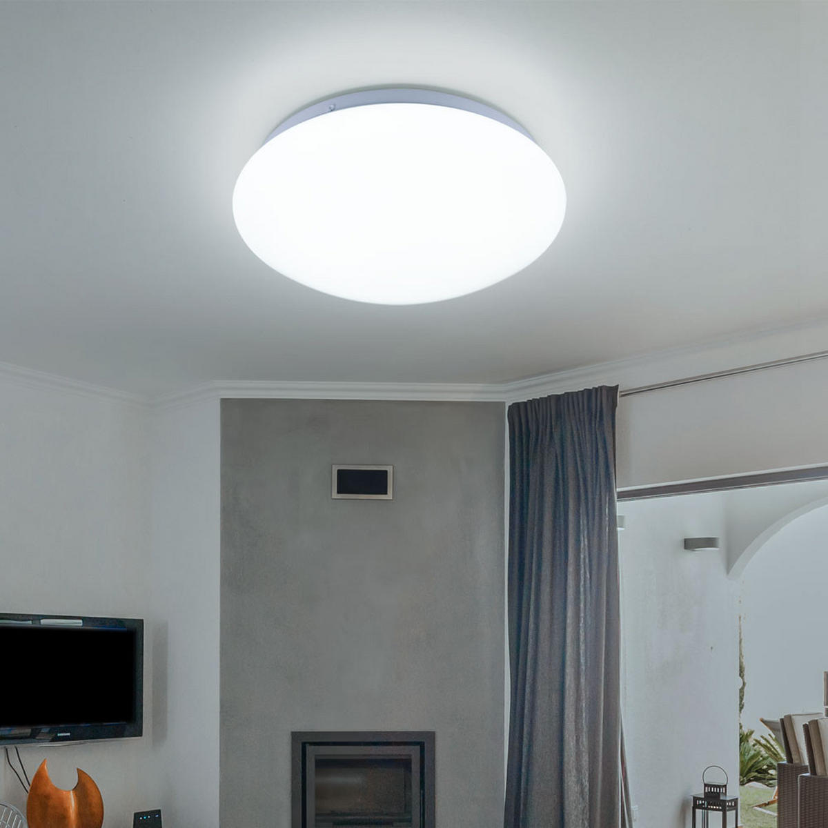 LED DECKENLEUCHTE Metall Weiß 2er Set - Weiß, Metall (25/8/9.2cm)