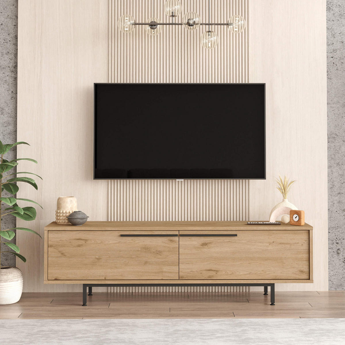 LOWBOARD Hellbraun 35,5/160/45 cm - Braun, Holzwerkstoff (160/45/35.5cm) - Mobili Rebecca