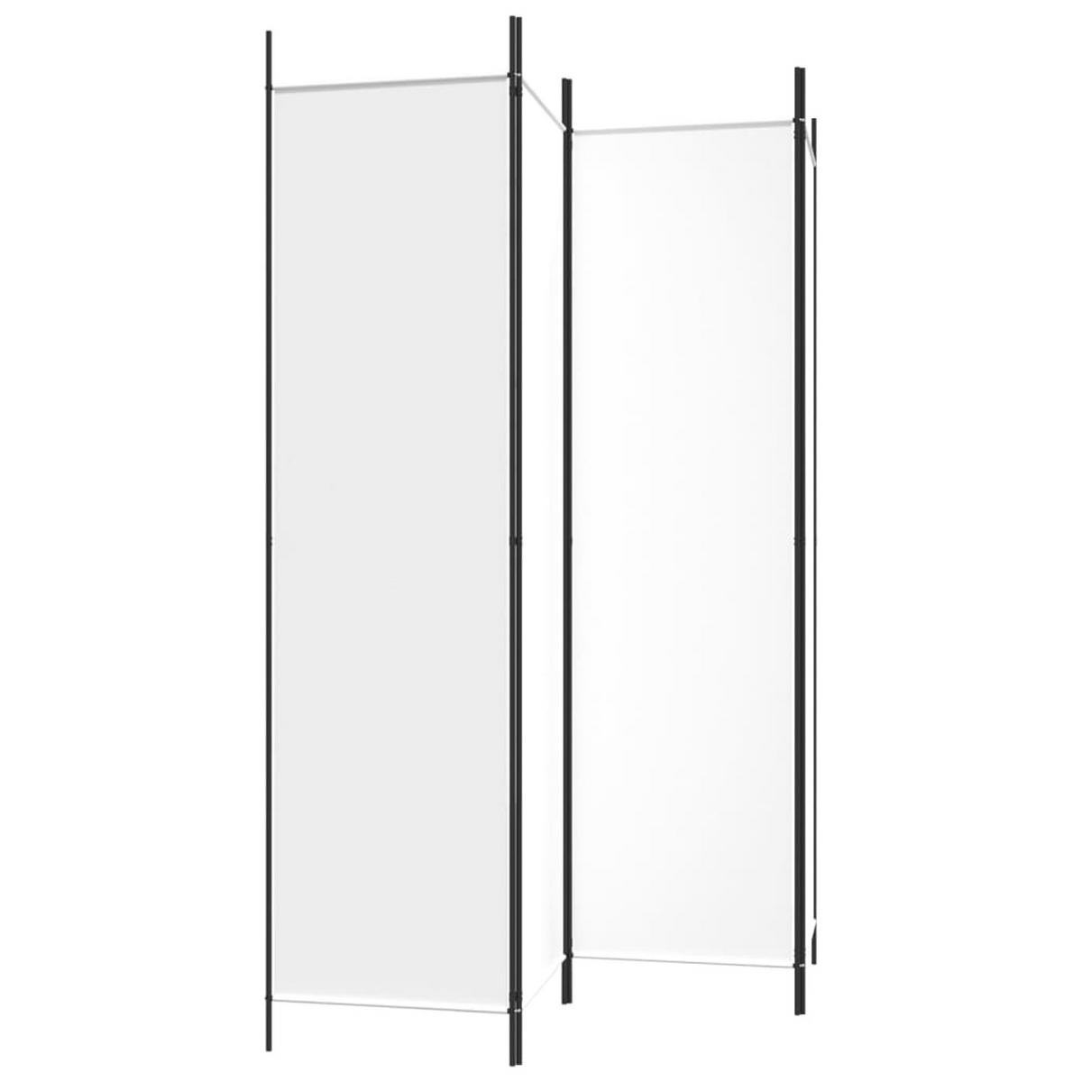 PARAVENT 4-teilig Weiss 200/200 Cm Stoff - Weiß, Textil (200/200/0.1cm) - vidaXL