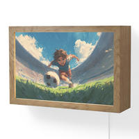 NÁSTĚNNÁ LAMPA Stadion - Fotbalista - Míč 30x20 cm - modrá, kompozitní dřevo (30/20/8cm) - OnlyWow