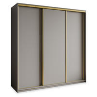 SCHWEBETÜRENSCHRANK NISSE 200/205/60 cm 3-türig Graphitfarben - Graphitfarben, Holzwerkstoff (200/205/60cm) - MASSENO
