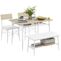 ESSTISCH-SET 4-Teilige DE-10021 mit Bank & Stühlen, gepolstert Eiche - Eichefarben, Metall (70/75/110cm) - ComfortXL