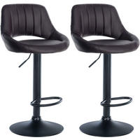 BARHOCKER 2er Set Lederlook braun - Braun, Textil (47/85/48cm) - CLP