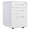 AKTENSCHRANK mit 3 Schubladen, Stahl, Schwarz, 39 x 48 x 60 cm - Weiß, Metall (48/59/39cm) - Vinsetto