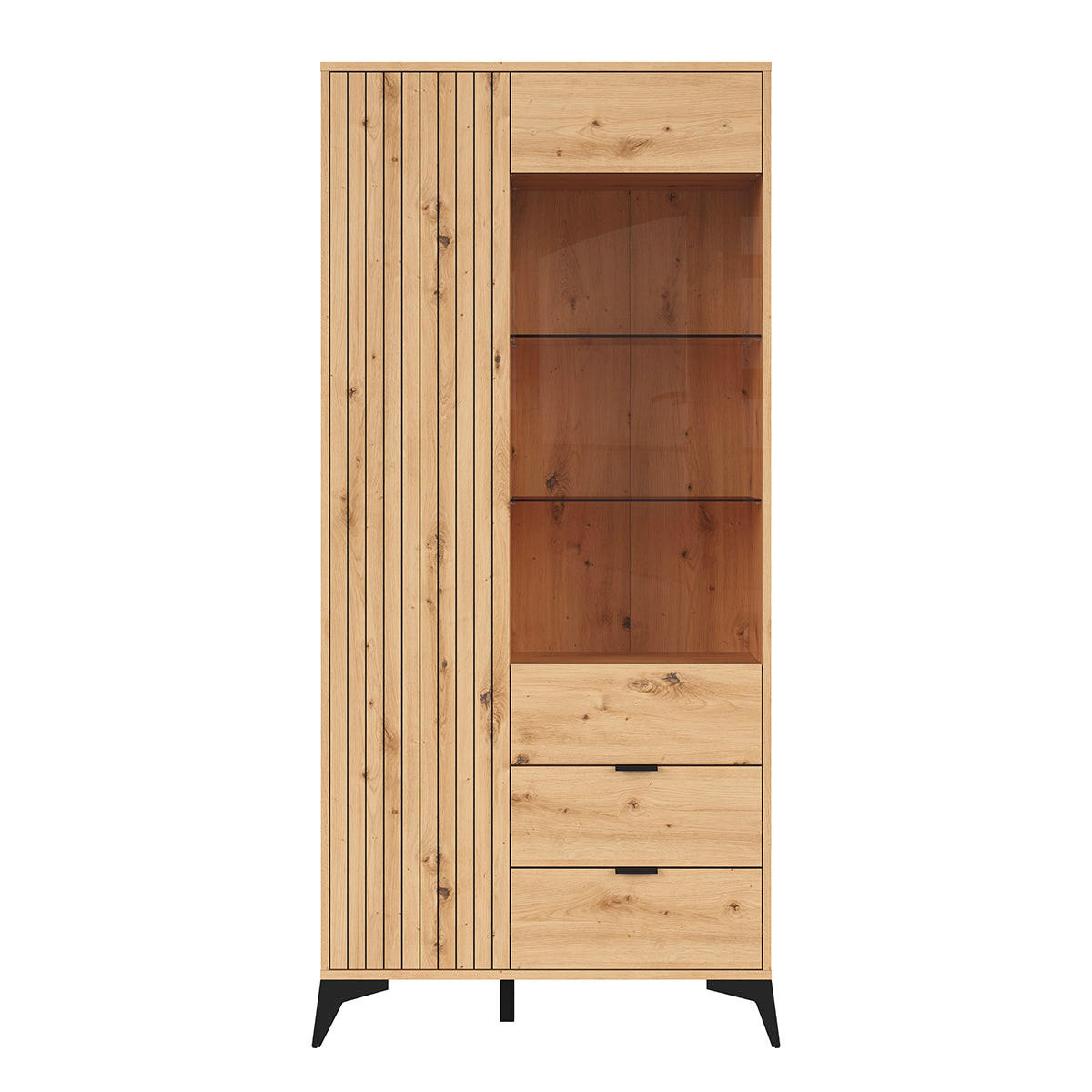 GESCHIRRSCHRANK Mao Holz - Braun, Holzwerkstoff (90/197/41cm) - Petits-meubles