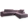 ECKSOFA SELVA R-S Lila Velours-Stoff mit Schlaffunktion - Lila, Holz (275/202cm) - MASSENO