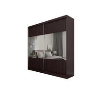 ŠATNÍ SKŘÍŇ S POSUVNÝMI DVEŘMI AZZURRA, 200/216/61 cm 2dveřová se zrcadlem, dekor wenge - barva Wenge, kompozitní dřevo (200/216/61cm) - MASSENO
