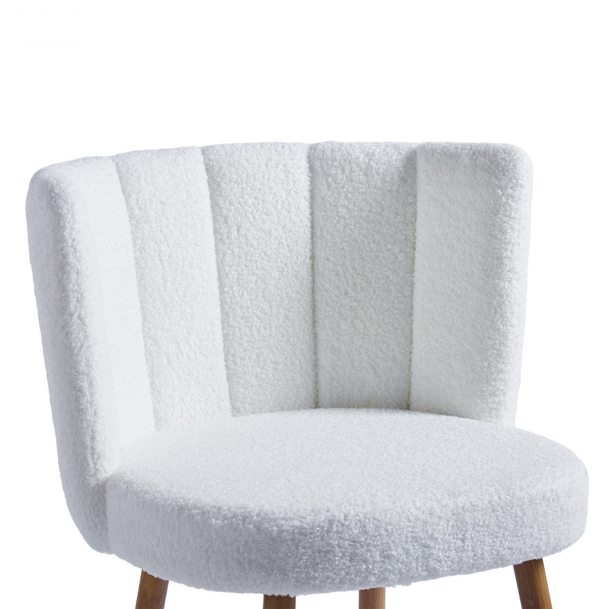 ESSZIMMERSTUHL ergonomische Sitzschale Teddy White 2er-Set - Weiß, Holz (54/77/60cm) - Meubliv