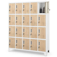 SCHLIESSFACHSCHRANK Spind TAMPA 20 Fächer172x136x45cm Weiß-Sonoma Eiche - Weiß, Metall (136/172/45cm) - DELUKE