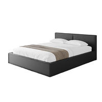 POLSTERBETT mit Bettkasten und Lattenrost, Boxbett ohne Matratze - EMMI-V1 180x200 Schwarz Kunstleder - Schwarz Hochglanz, Holzwerkstoff/Textil (180/200cm) - ALTDECOR