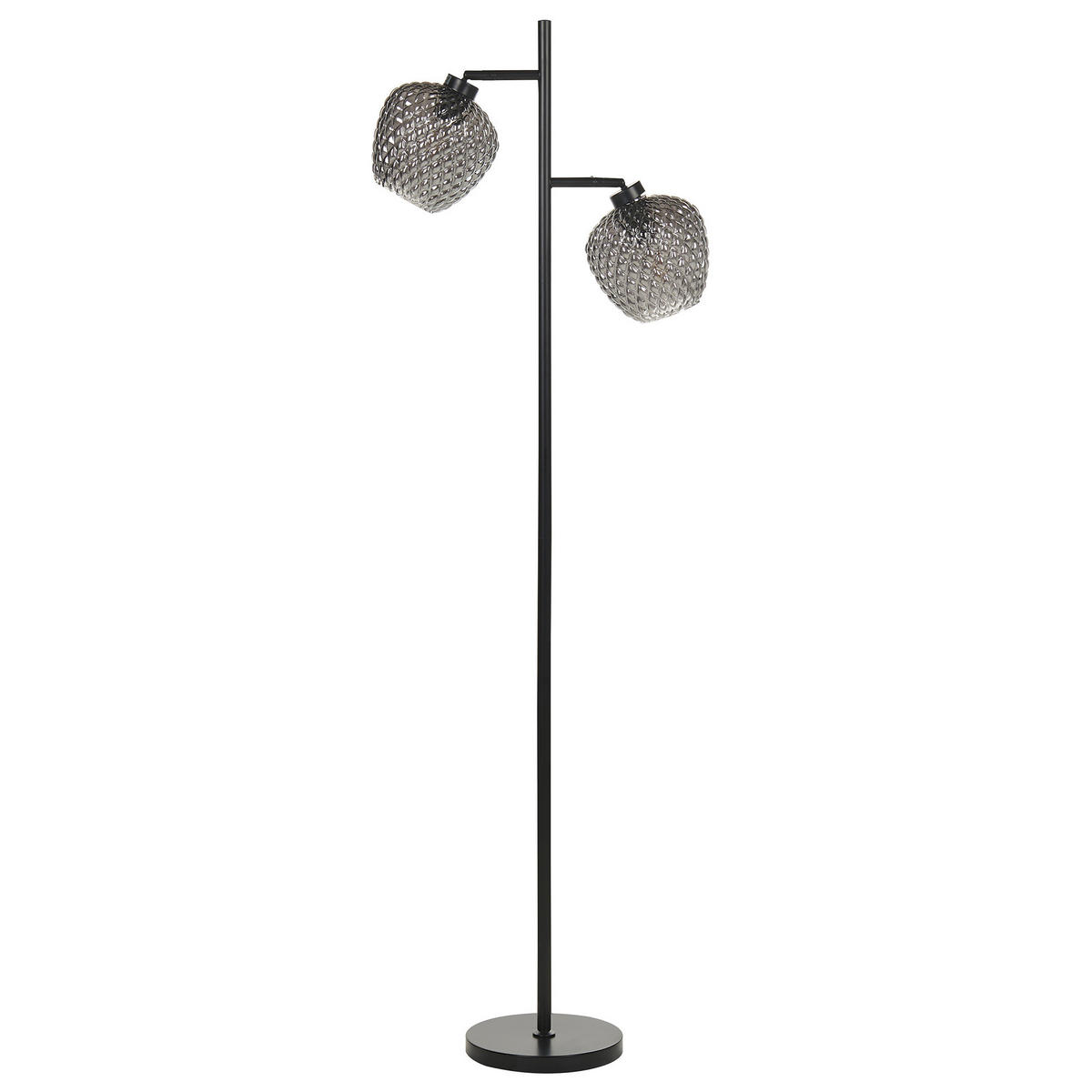 STEHLAMPE Sherry 25/25/161 cm - Schwarz, Glas (25/25/161cm) - Beliani