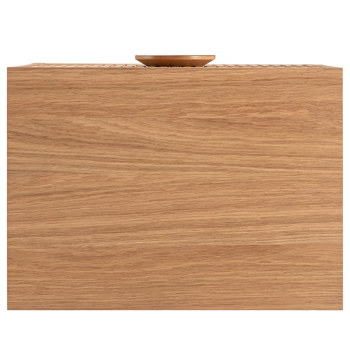 NACHTKOMMODE - Echholzfurnier, Eiche - Eichefarben, Holzwerkstoff (55/55/40cm) - home24