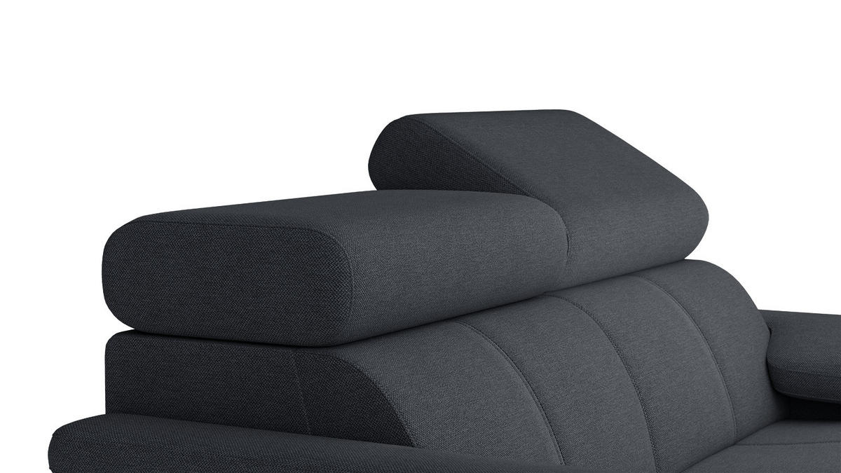 SOFA TAUNUS 2-Sitzer, graphitfarben - Schwarz/Graphitfarben, Holzwerkstoff/Textil (141/80/102cm) - Courtois Laville