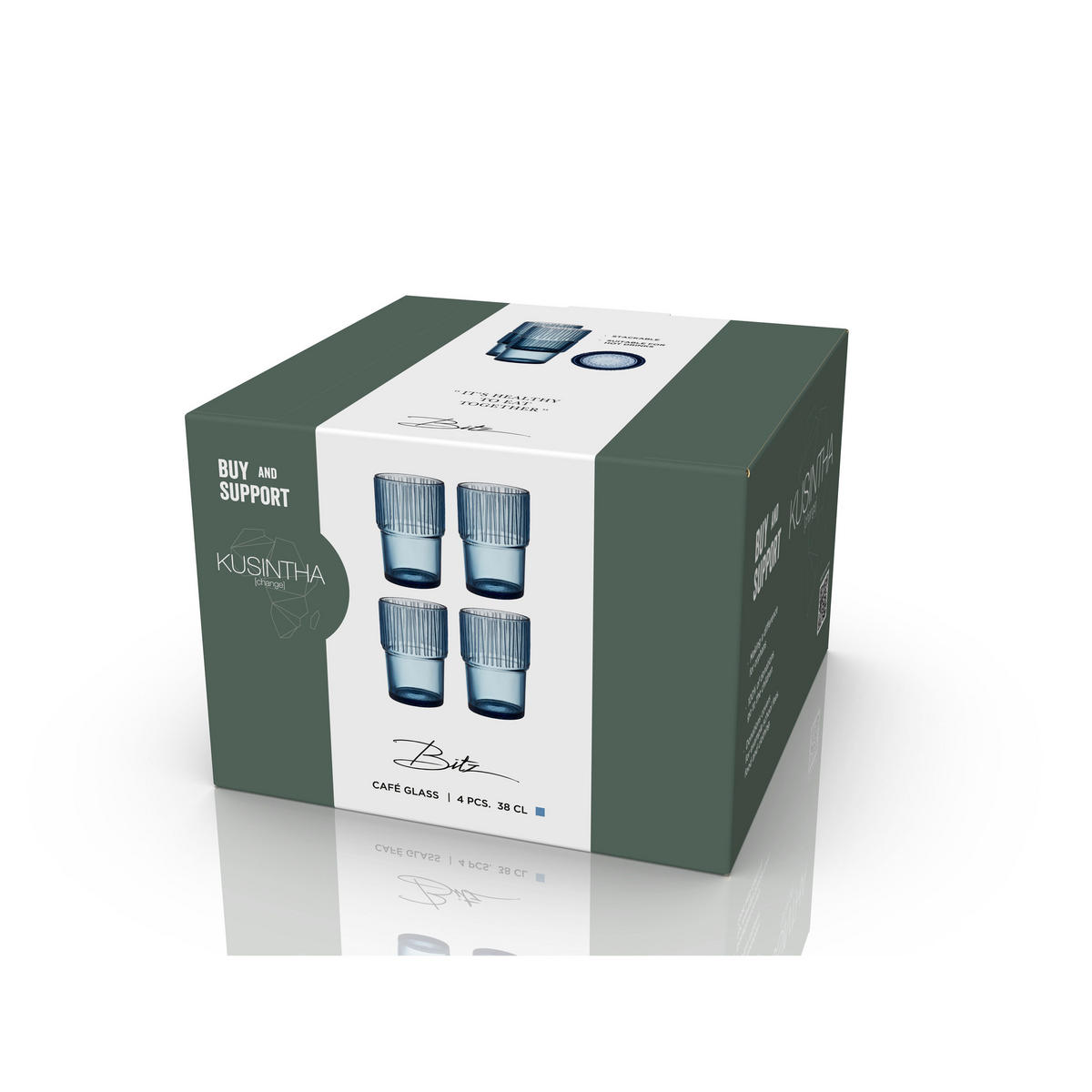 CAFÉGLAS Kusintha 38 cl 4 Stck. Blau - Blau, Glas (0.38L) - Bitz