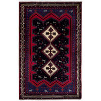 TEPPICH Afshar Blau 208/134 cm Schurwolle - Blau, Textil (134/208cm) - Looma