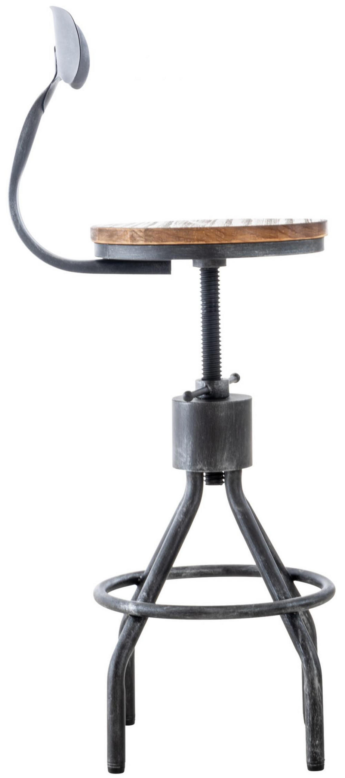 BARHOCKER 2 Holz Antik Silber - Silberfarben, Holz/Metall (41/96/41cm) - CLP