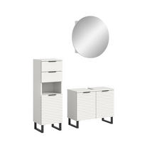 BADKOMBINATION Bad Set Riff (B/H/T: 120x193x34 cm) Weiß 3tlg. - Weiß, Holzwerkstoff (120/193/34cm)