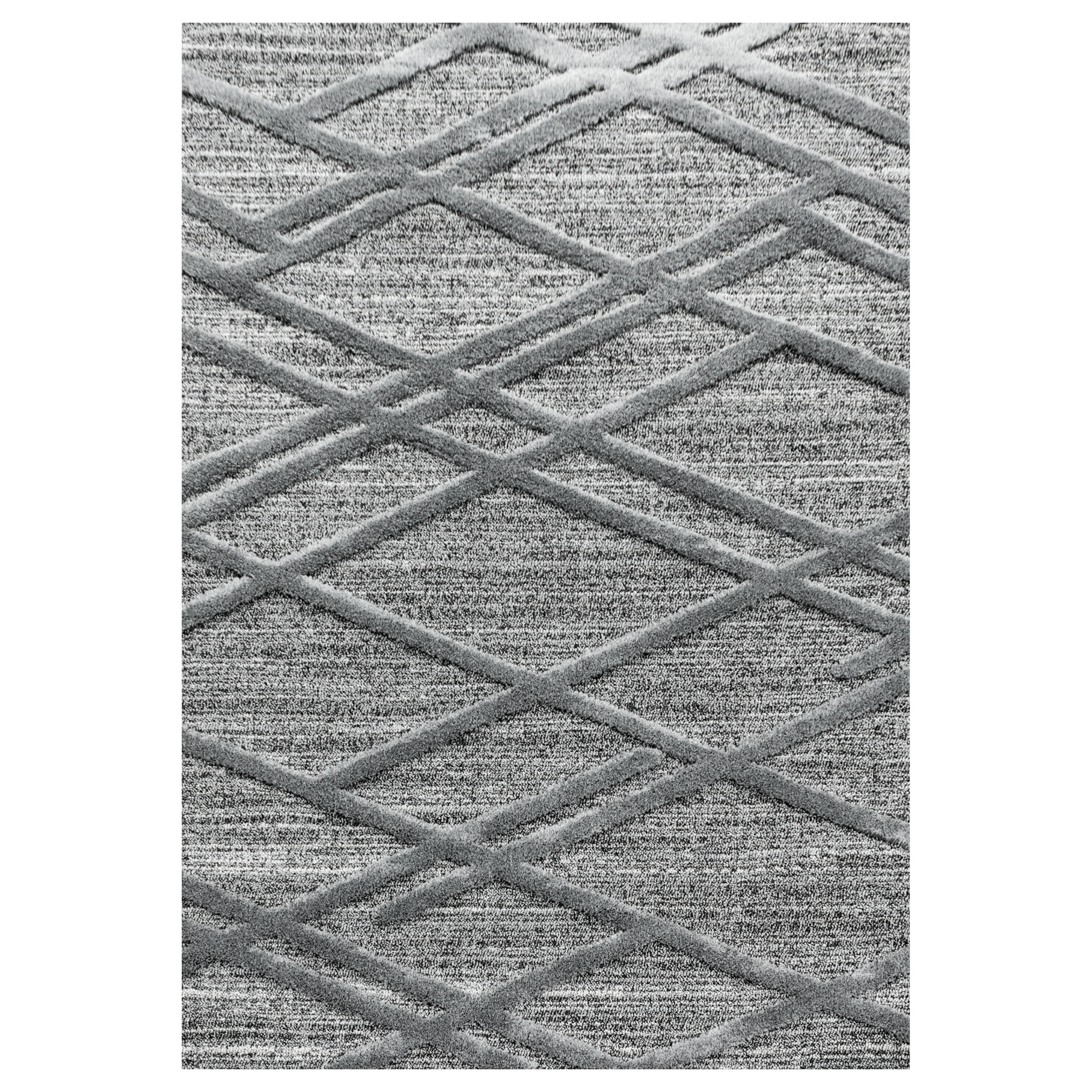 TEPPICH 3D-Effekt Bohemian Skulptural Waschbar Esszimmer Strapazierfähig Grau 80x150 cm Flur – EISACK - Grau, Textil (80/150cm) - KADIMA DESIGN