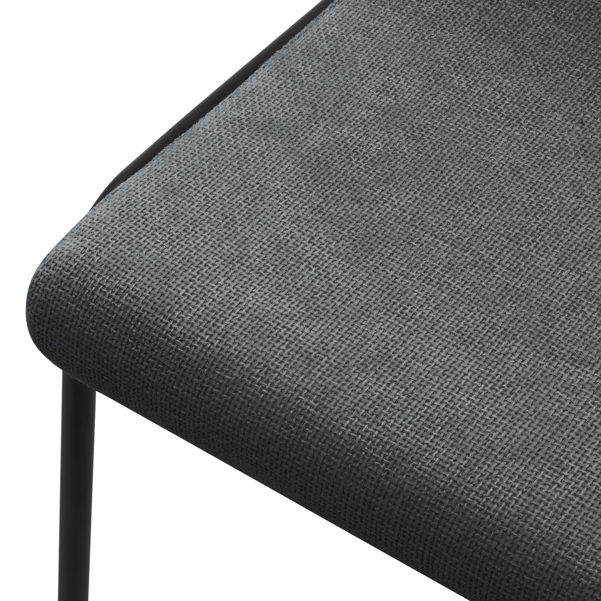 ESSZIMMERSTUHL 6er Set Anthrazit mit Stoffbezug - Anthrazit/Schwarz, Textil/Metall (49/94/62cm) - ML-DESIGN