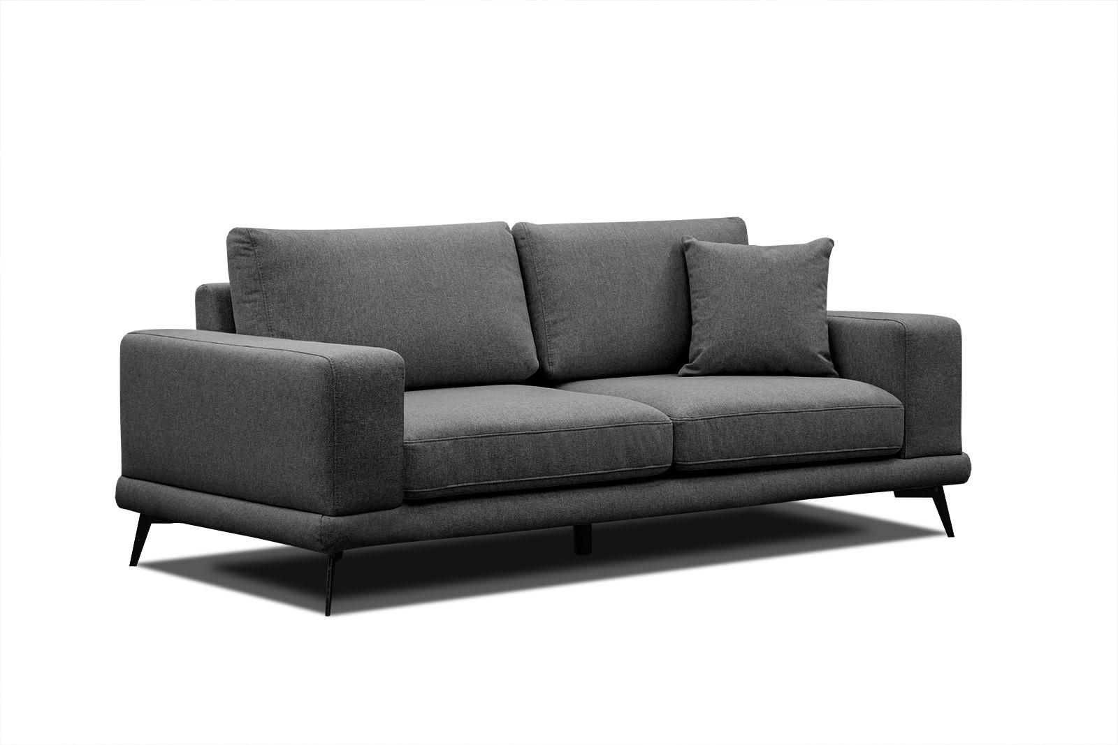 SOFA MEDIOLANE 2,5-Sitzer, schwarz - Schwarz, Holzwerkstoff/Textil (203/87/96cm) - Courtois Laville