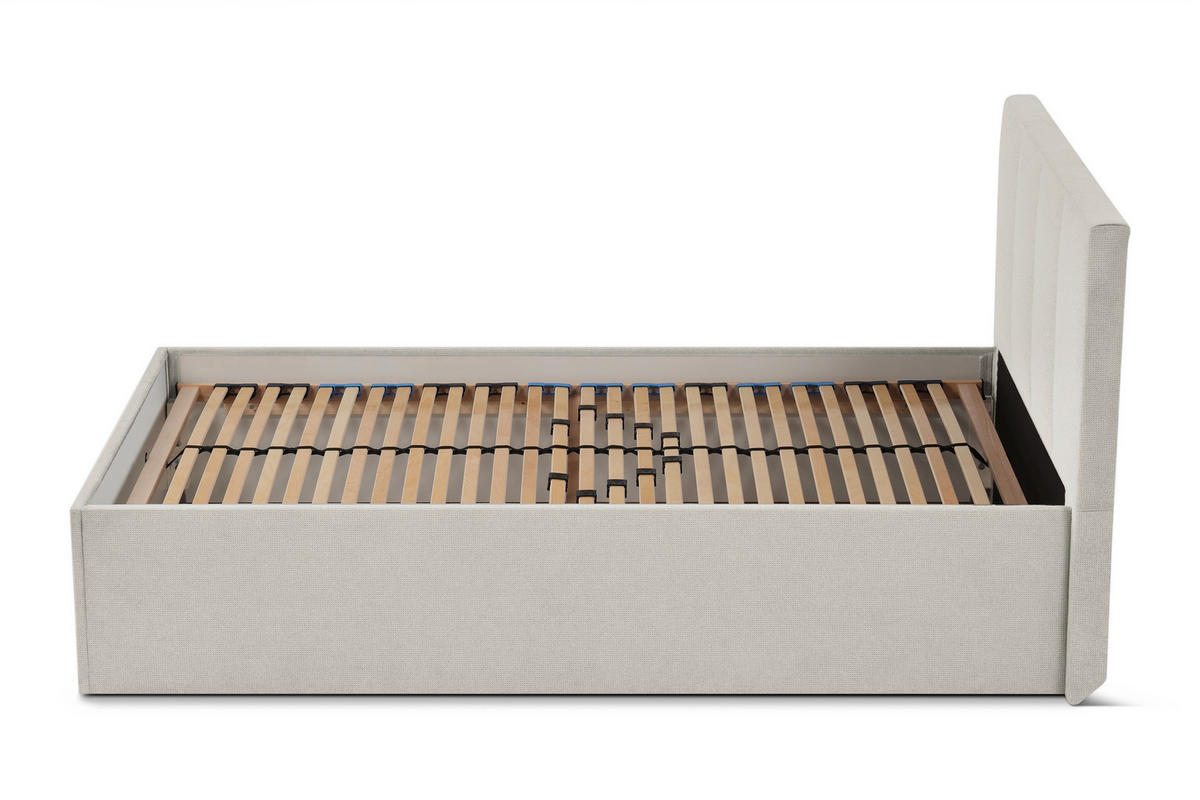 POLSTERBETT Dalas Beige 120 x 200 x 40 cm Stauraum Mit hochwertiger Matratze H2 (bis 100 kg) und Lattenrost - Beige, Holz (120/200cm) - Halmon Schlafkomfort Betten 