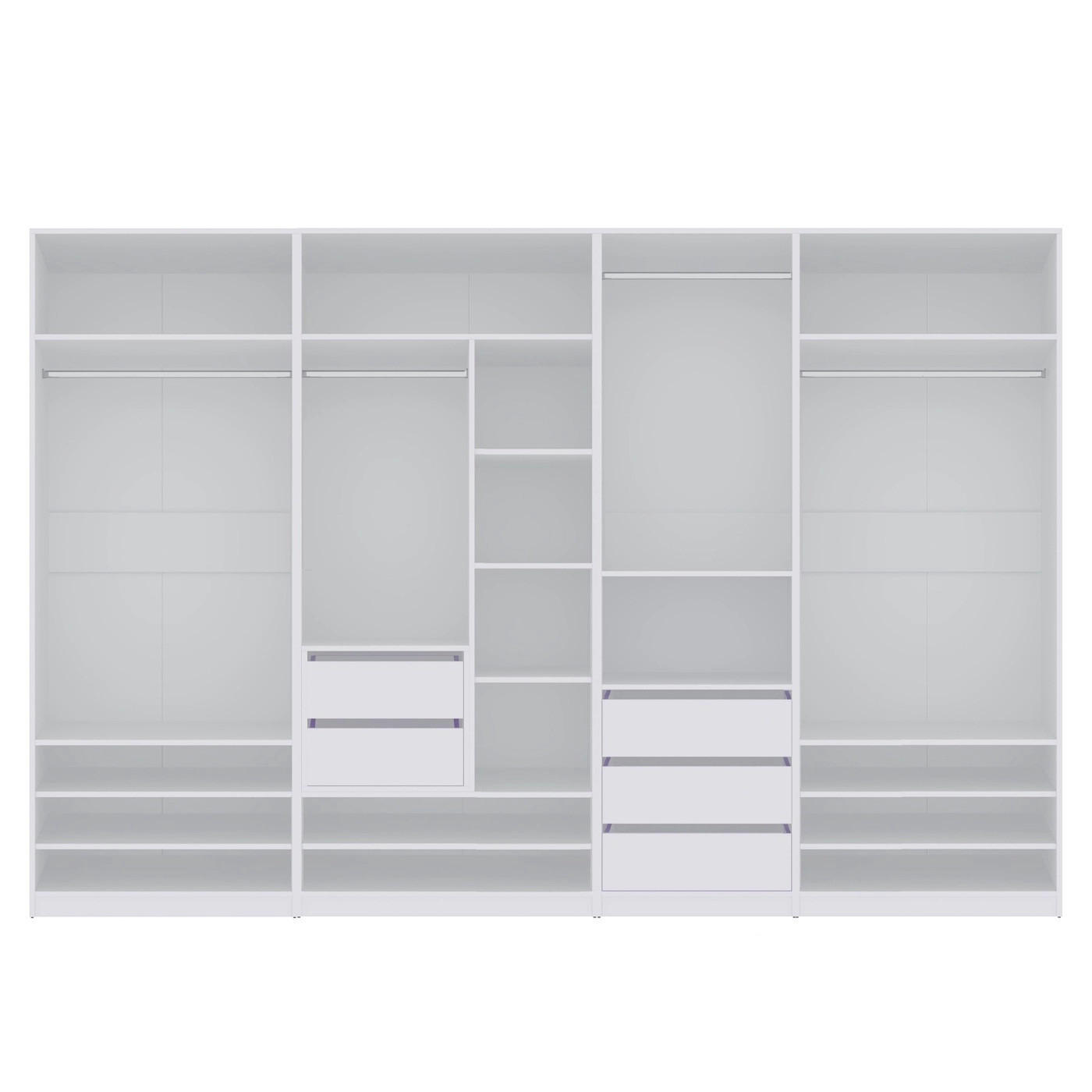 Thumbnail - Marmex Möbel Schublade, Weiß, Holzwerkstoff, 2 Schubladen, 50x44x51 cm, Schlafzimmer, Kleiderschränke, Schrankzubehör