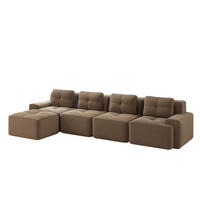 ECKSOFA 382/177/69 cm braun aus Cord mit Tiefsitz und Chaiselongue - Braun, Textil (177/382cm) - OKWISH