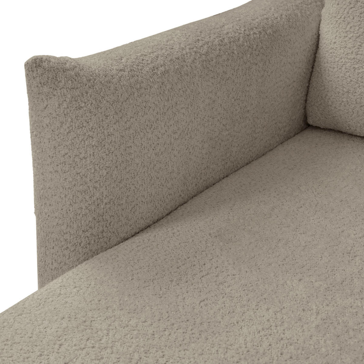 ECKSOFA UNO Braun Plüsch-Stoff mit Schlaffunktion - Braun, Holz (257/171cm) - MASSENO