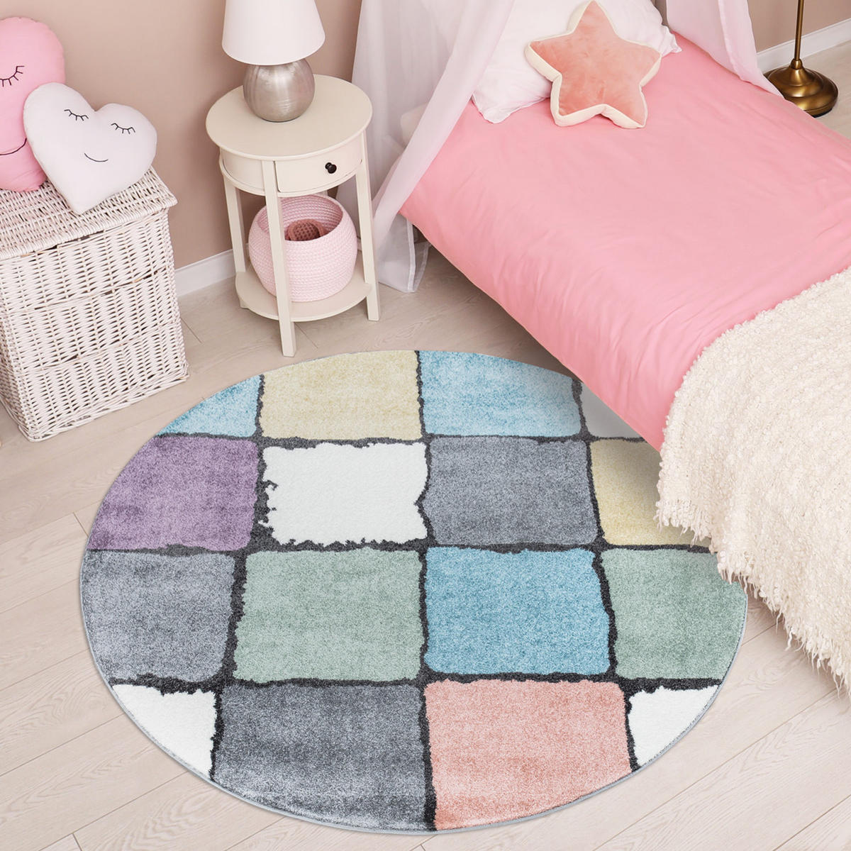 JUGEND-TEPPICH Young 919 Multi 160 cm Rund - Multicolor, Textil (160/160cm) - carpet city
