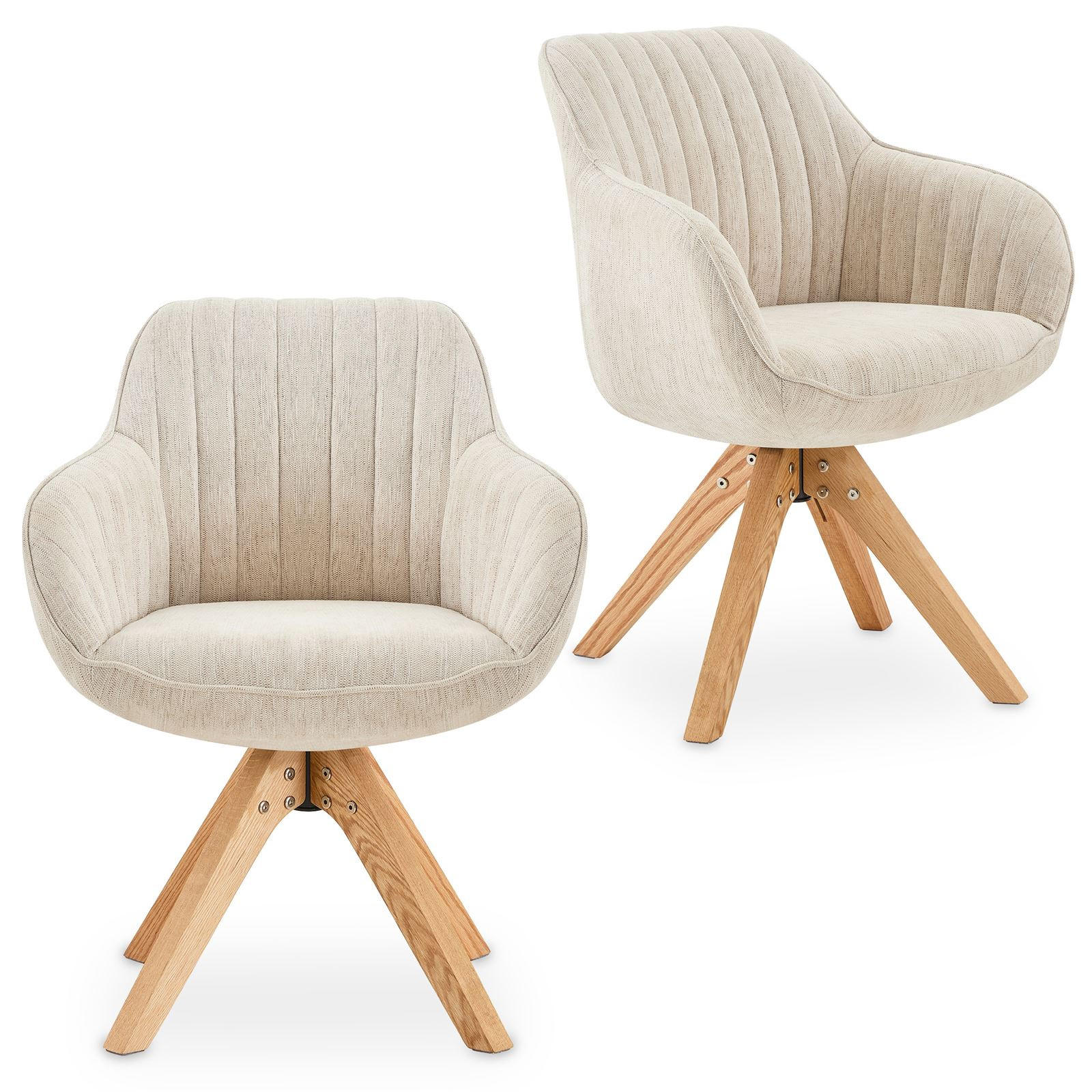 ESSZIMMERSTÜHLE VALENCIA 2er-Set beige - Beige, Textil (62/83/62cm) - IDIMEX