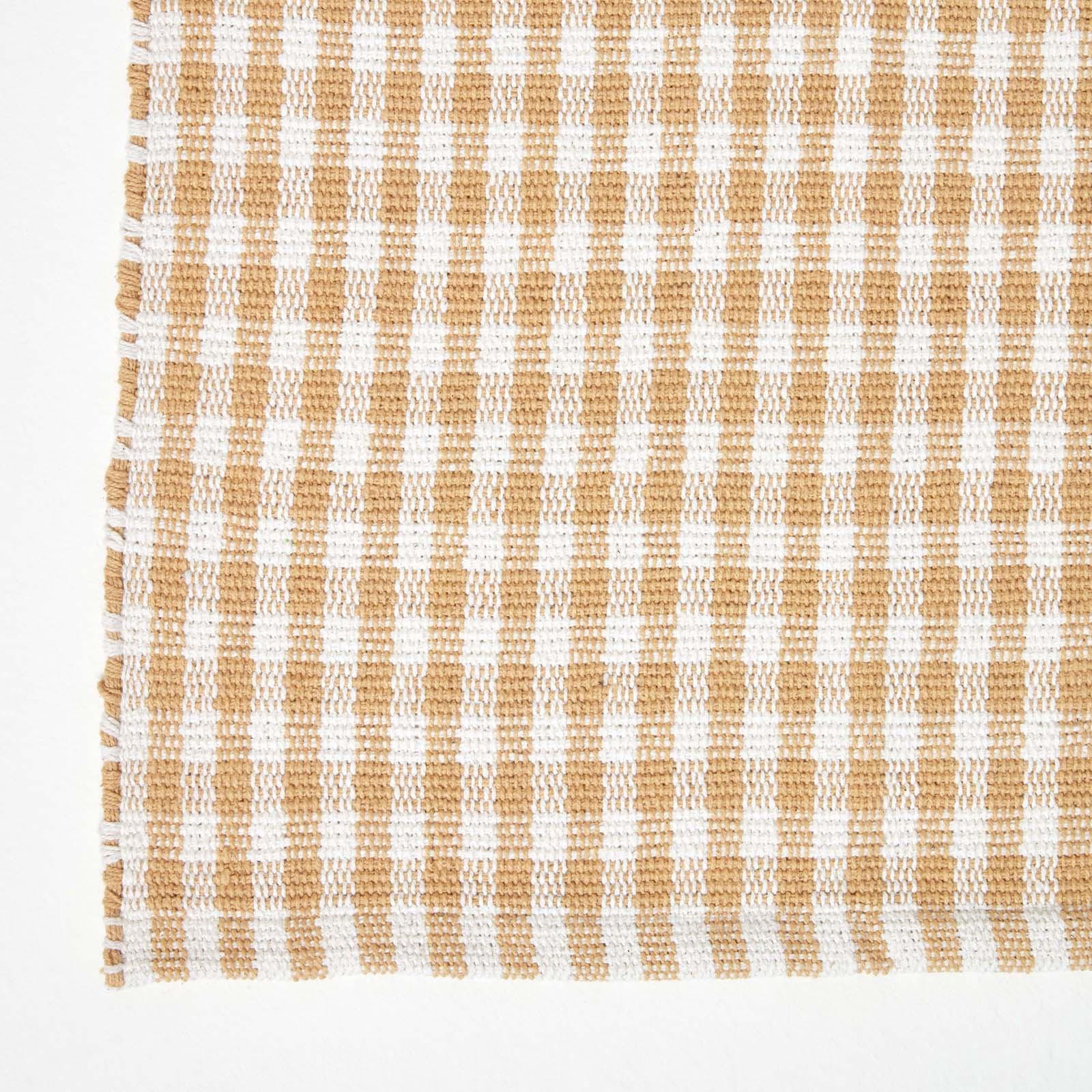 BAUMWOLLTEPPICH Vichy-Karo 110/170 cm - Beige, Textil (110/170cm) - Homescapes
